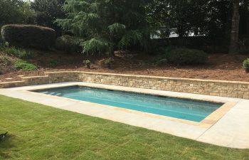 Backyard swimming pool installed by Premier Pool Enterprises