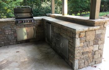 Outdoor kitchen built by Premier Pool Enterprises