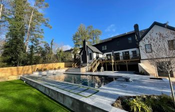 A residential house with an outdoor swimming pool